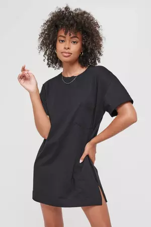 Women’s Black Relaxed Fit T-Shirt Dress | EasyStandard
