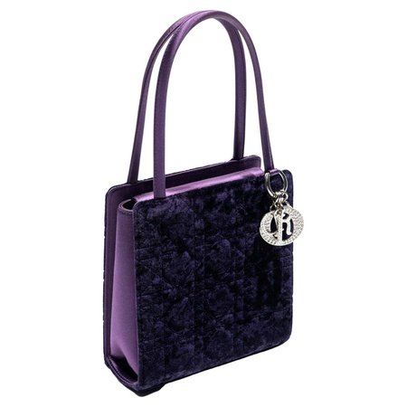 Christian Dior by John Galliano purple velvet and crystal mini bag, c. 1998 For Sale at 1stDibs