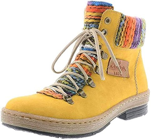 Amazon.com | Rieker Felicitas 43 Women's Boot (40 M EU / 8.5 M US, Yellow Combination) | Ankle & Bootie