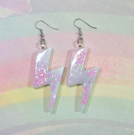 Lightning Bolt Earrings Fairy Kei Earrings Pop Kei Earrings | Etsy