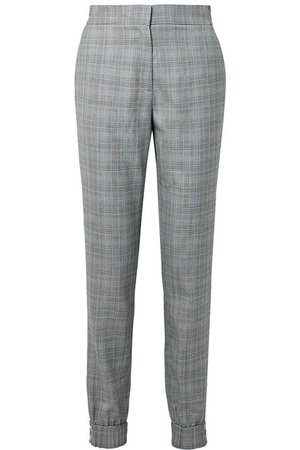 Tibi | Cooper Prince of Wales checked wool and silk-blend track pants | NET-A-PORTER.COM