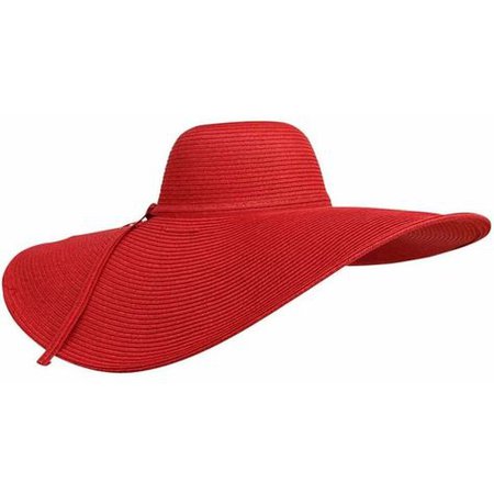 Red Oversize Wide 8" Brim Floppy Sun Beach Hat ($33) ❤ liked on Polyvore featuring accessories, hats, red, wide brim floppy ha… | my favorite poly sets | Wide …