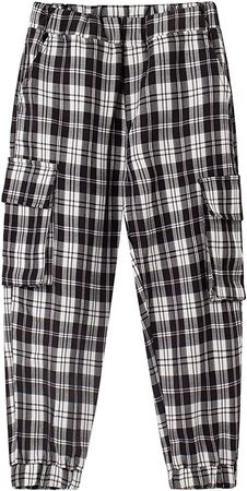 Amazon.com: Spring&Gege Boys’ Cargo Joggers Elastic Waist Pull on Plaid Pants with Pockets, Red, 3-4 Years: Clothing, Shoes & Jewelry