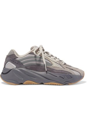 adidas Originals | Yeezy Boost 700 V2 mesh, suede and leather sneakers | NET-A-PORTER.COM
