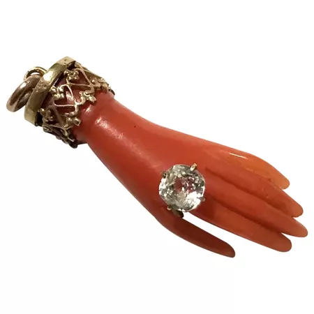 Antique Celluloid Hand Pendant