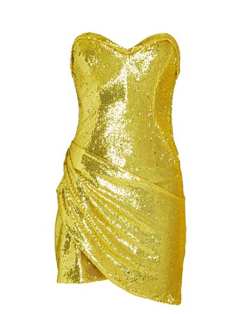 AREA Ruched Sequin Strapless Mini Dress | INTERMIX®