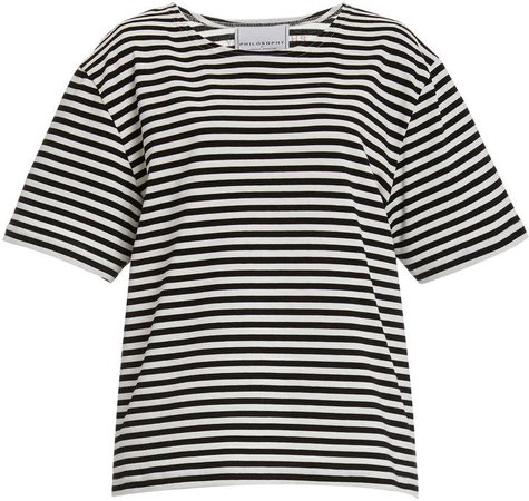 Philosophy di Lorenzo Serafini Oversized Striped Cotton Jersey T-Shirt
