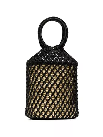 Sensi Studio Black Straw And Net Bucket Bag - Farfetch