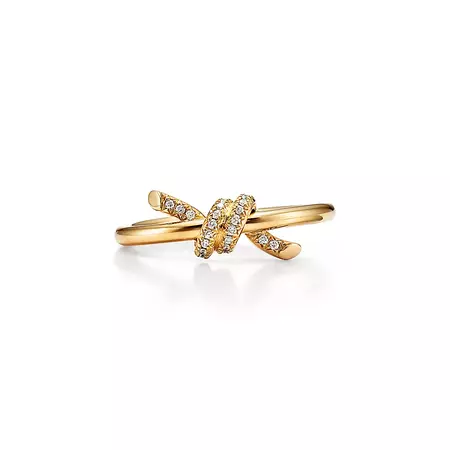 Tiffany Knot Ring in Yellow Gold with Diamonds | Tiffany & Co.