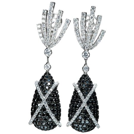 Black Diamond and Diamond Earrings For Sale at 1stDibs | melissa kaye