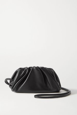Black The Pouch mini gathered leather clutch | Bottega Veneta | NET-A-PORTER