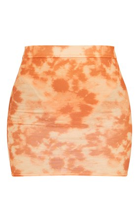 Orange Tie Dye Print Mini Skirt | Co-Ords | PrettyLittleThing USA