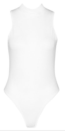 white sleeveless bodysuit