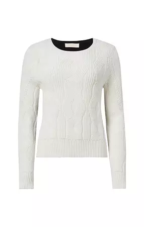 Buy Connected Black & White Cable Sweater online - Etcetera