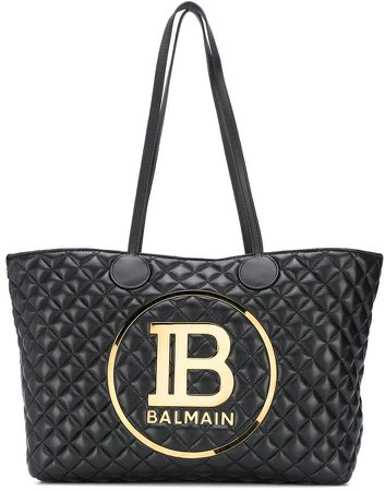 logo quilted tote bag