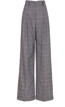 Michael Kors Collection Houndstooth-Checkered Wide-Leg Pants Size: 0