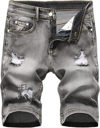 Men's Casual Denim Shorts Classic Fit Vintage Ripped Distressed Summer Jeans Shorts Stretchy Washed Jean Shorts at Amazon Men’s Clothing store