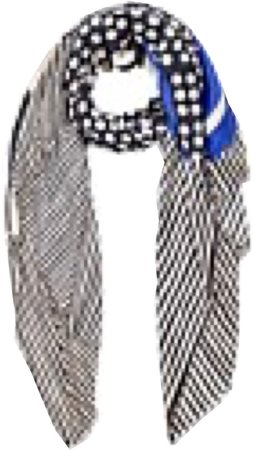 Joyce stripe spot scarf cobalt blue black