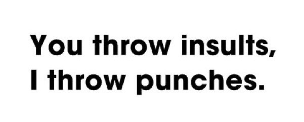 you throw insults i throw punches