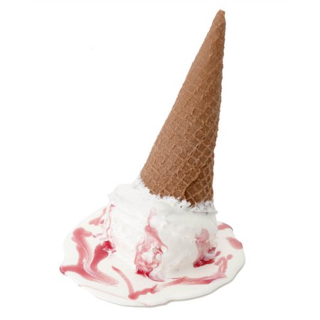 Fake Ice Cream - Cone - Strawberry- Melted