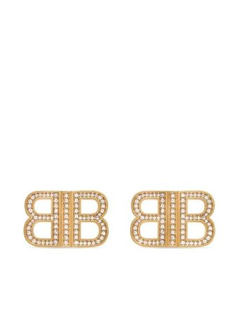 Balenciaga logo-plaque Earrings - Farfetch