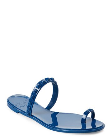 Dark Blue Studded Jelly Sandals - Century 21