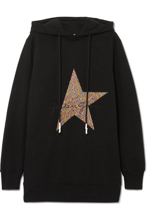 Golden Goose | Hikaru oversized embroidered cotton-blend jersey hoodie | NET-A-PORTER.COM