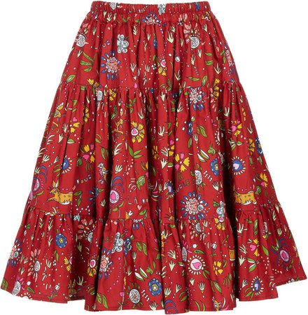 La DoubleJ Love Tiered Ruffle Cotton Skirt