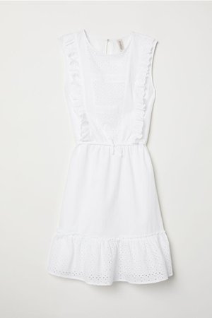 Dress with Eyelet Embroidery - White - Ladies | H&M US