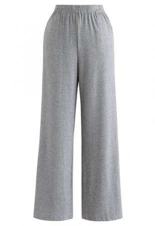 Sparkly Wide-Leg Full-Length Pants in Grey - NEW ARRIVALS - Retro, Indie and Unique Fashion