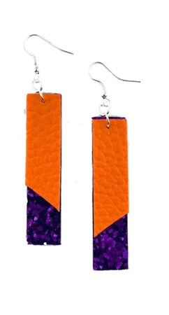 orange and purple earrings