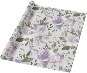 Lavender Purple Lilac Watercolor Floral Flowers Wrapping Paper