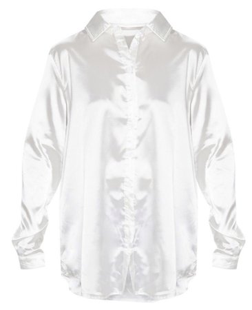 white satin button up blouse
