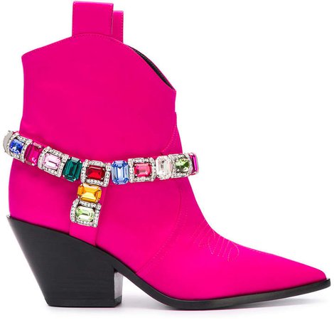 Daytime crystal strap cowbow boots