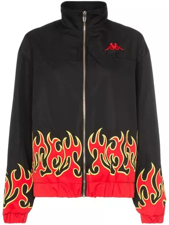 Charm's x Kappa fire-print embroidered-logo lightweight jacket £225 - Shop Online SS19. Same Day Delivery in London