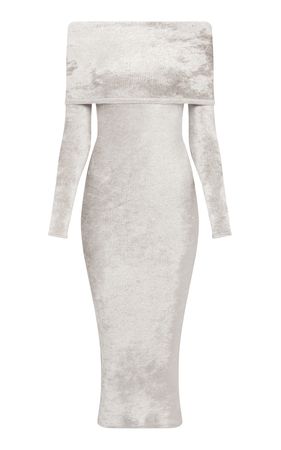 Off-The-Shoulder Velvet Midi Dress By Alaïa | Moda Operandi