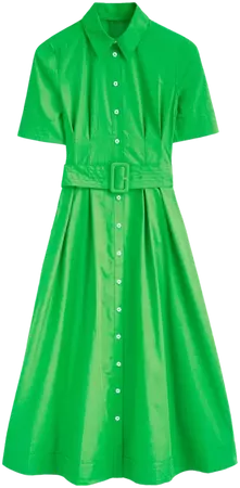 Pippa Midi Shirt Dress - Bright Green | Boden US