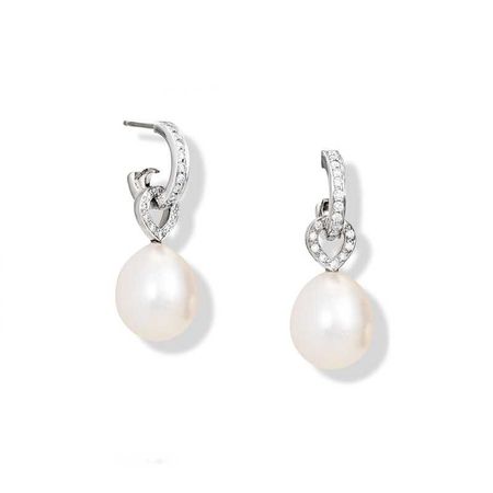 Octavia Pearl and Diamond White Gold Earrings