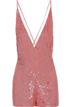 Open-back sequined silk playsuit | VALENTINO | Sale up to 70% off | THE OUTNET