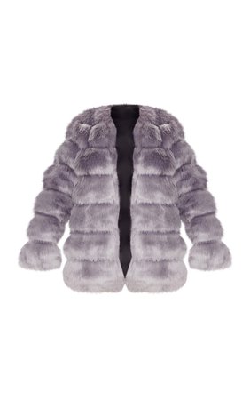 Grey Fur Bubble Coat | PrettyLittleThing USA
