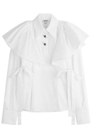 Cotton Shirt with Self-Tie Bows Gr. FR 36
