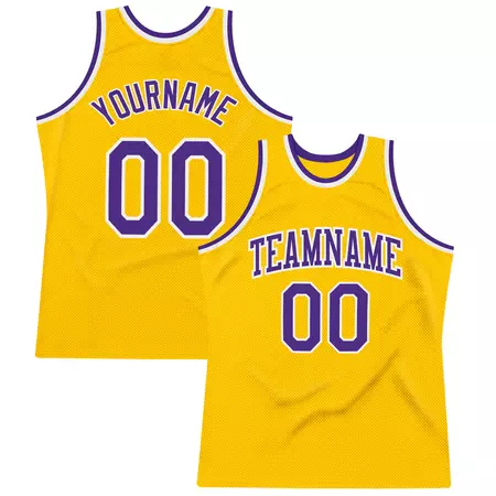 Custom Gold Purple-White Authentic Throwback Basketball Jersey Free Shipping – Fiitg