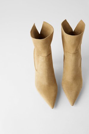 HEELED SUEDE ANKLE BOOTS - Heeled ankle boots-Booties-SHOES-WOMAN | ZARA United States