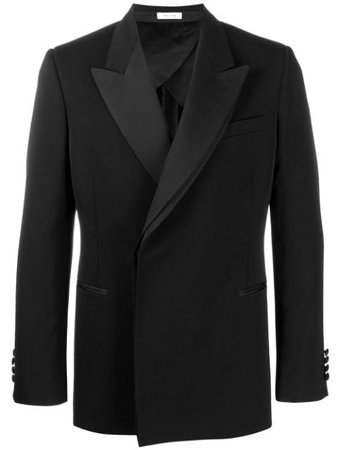 Alexander Mcqueen Concealed Fastening Tuxedo Blazer 595145QOV01 Black | Farfetch