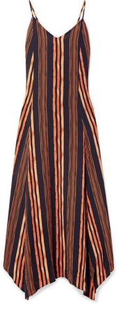 Isabela Deana Striped Voile Maxi Dress - Navy