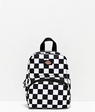 Dickies Logo Black & White Check Mini Backpack | Zumiez