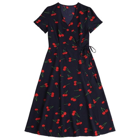 cherry - print - dress