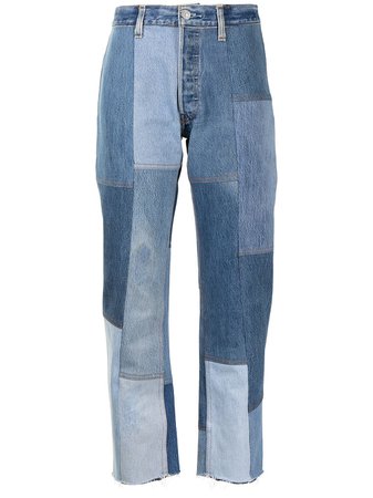 RE/DONE patchwork cropped jeans