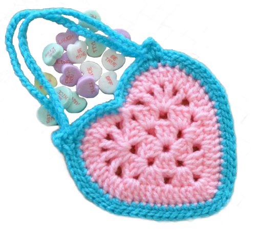 Island Style Valentine Crochet Heart Purse