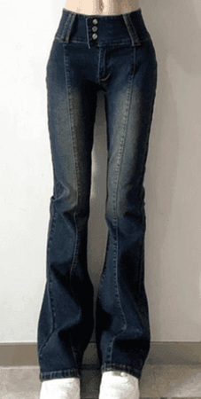 (AliExpress $19) Rockmore Low Waist Flare Jeans Woman Korean Streetwear Skinny Slim Denim Trousers Y2K Retro Distressed Casual Pants Capris 2021